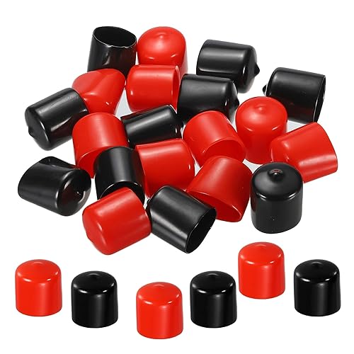 Miniatura 28 de MECCANIXITY 20 tapas de goma de 0.827 in, surtido, protector de rosca de tornillo de vinilo, tapas de vacío redondas de PVC para tubería