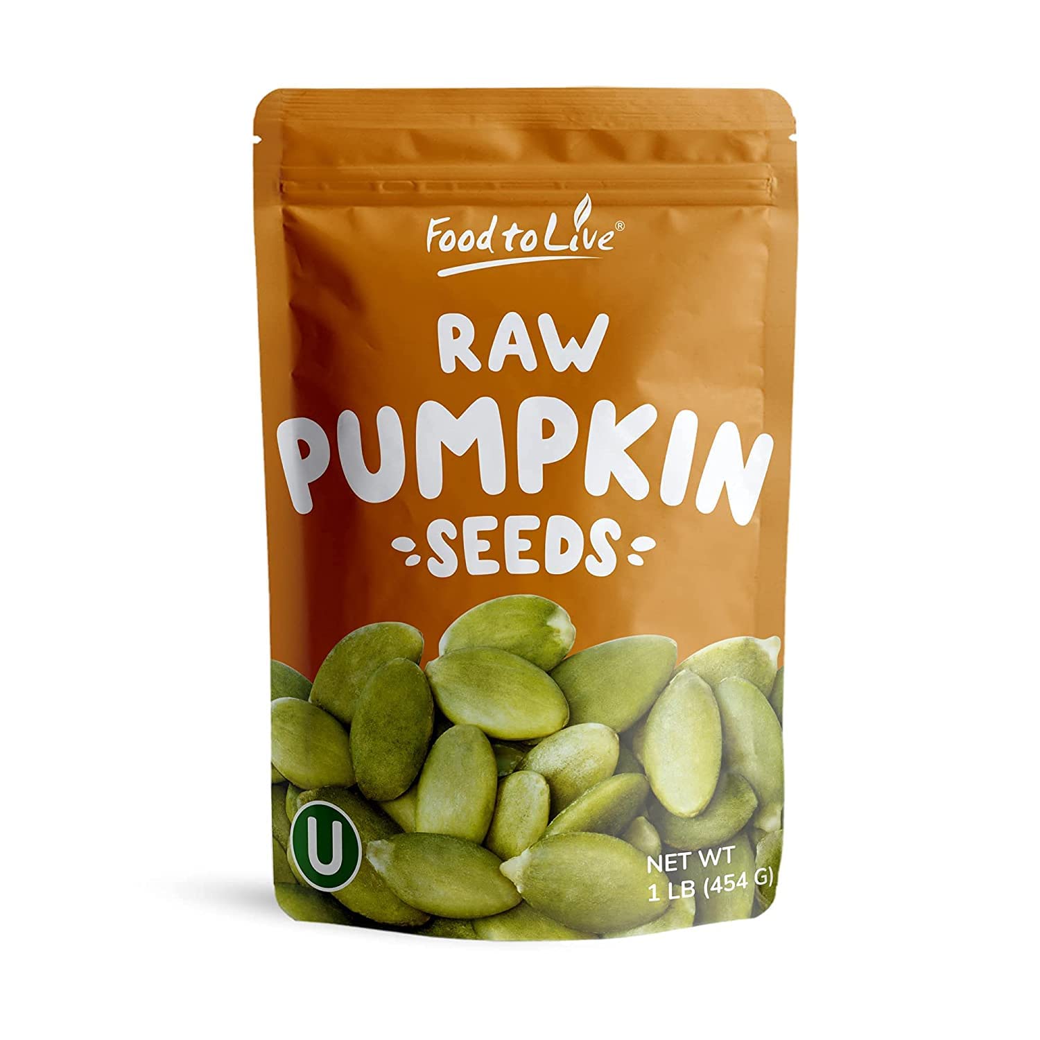 Food to Live - Raw Pepitas, 1 Pound Non-GMO Verified, Pumpkin Seed Kernels, Unsalted, No Shell, Vegan, Kosher, Keto, Bulk. Wholesome Snack. High in
