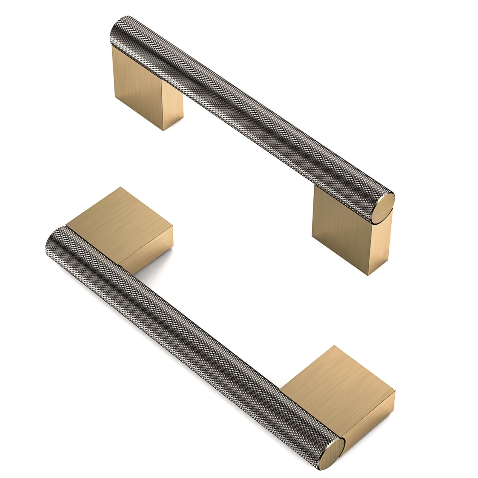 FURNIWARE Pack Of 10 Cabinet Handles 96(3.8 Inch) Hole Center Brushed