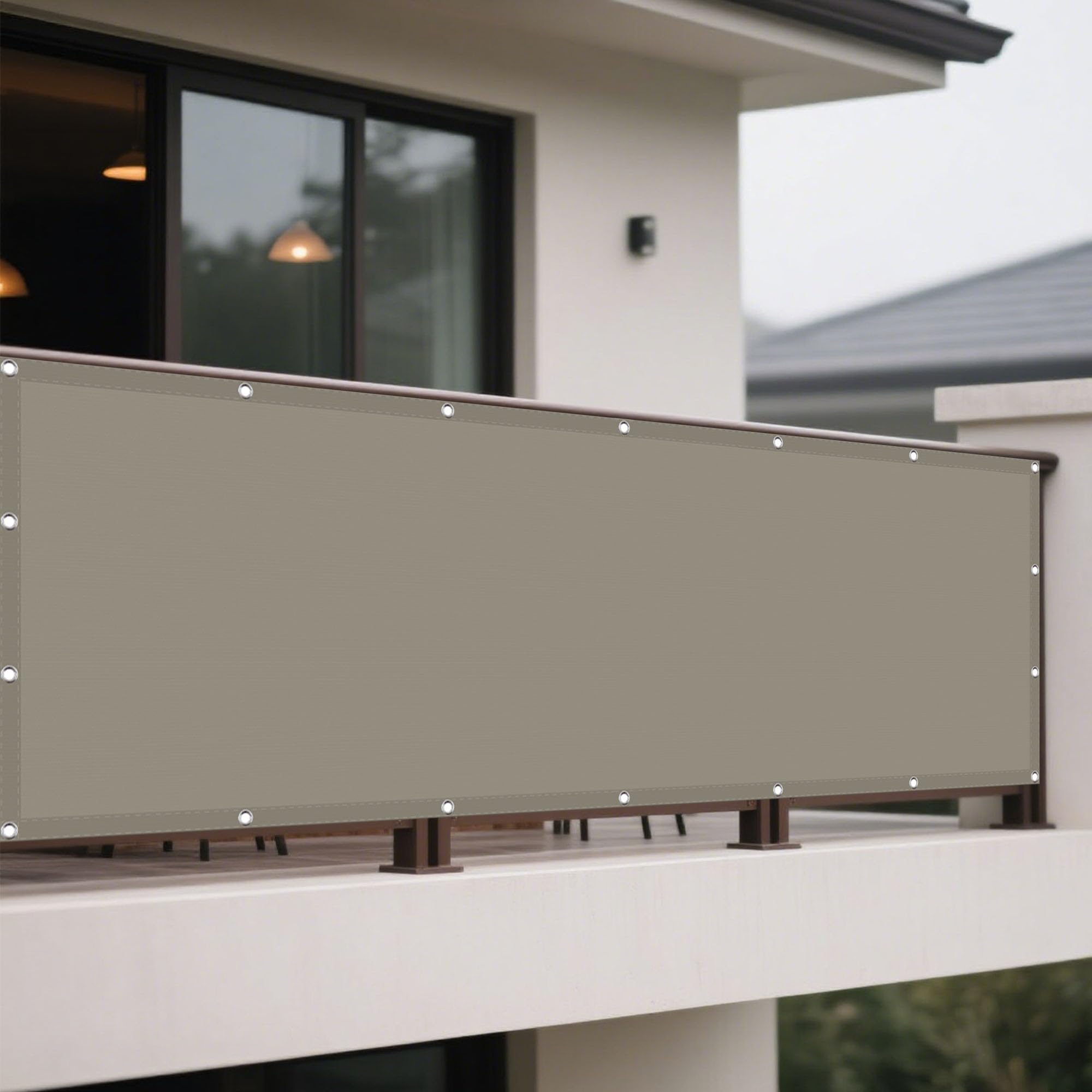 Voiles ombrages exterieur respirant bache jardin terrasse taupe