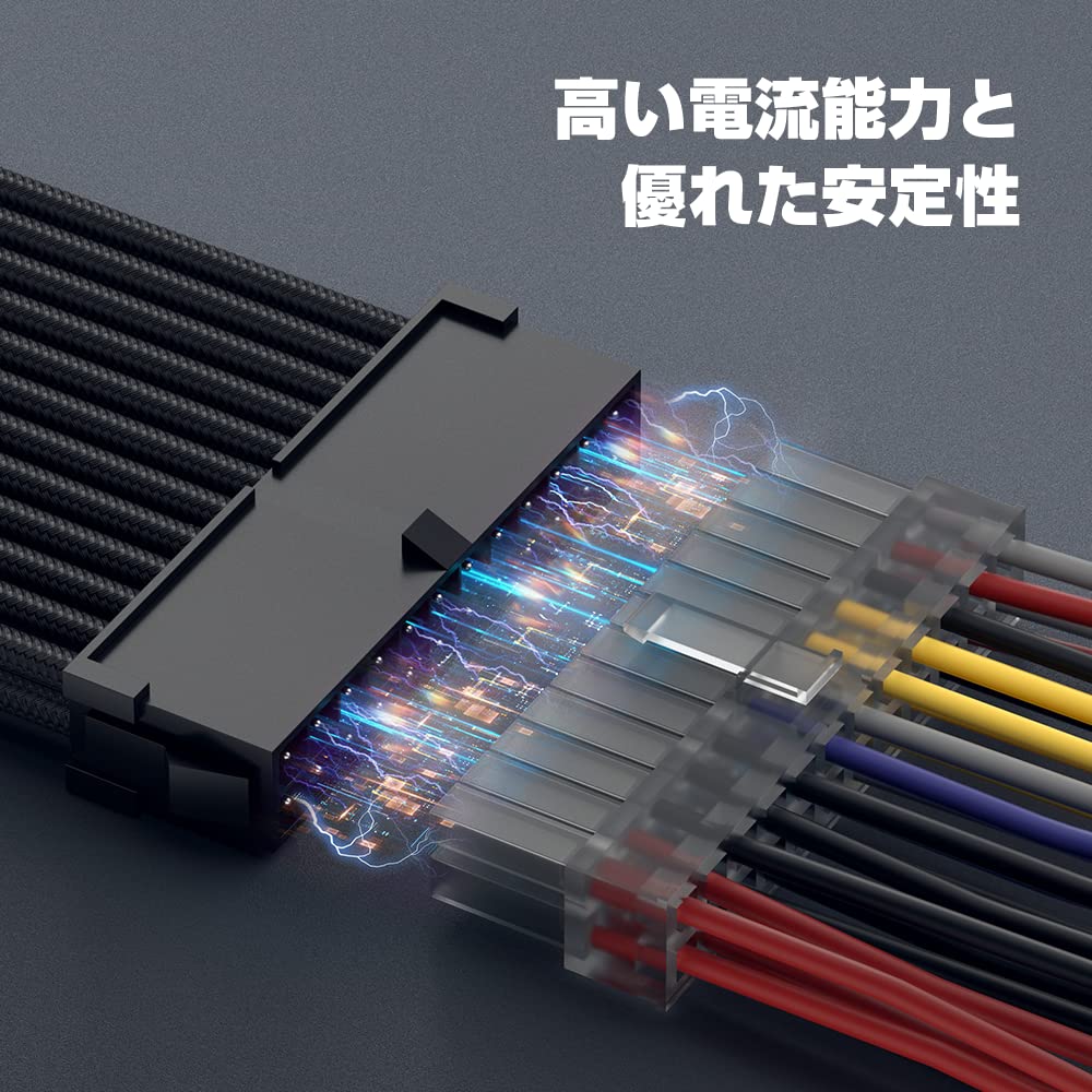Amazon.co.jp: AsiaHorse 18AWG PC電源 延長ケーブル、GPU/CPU