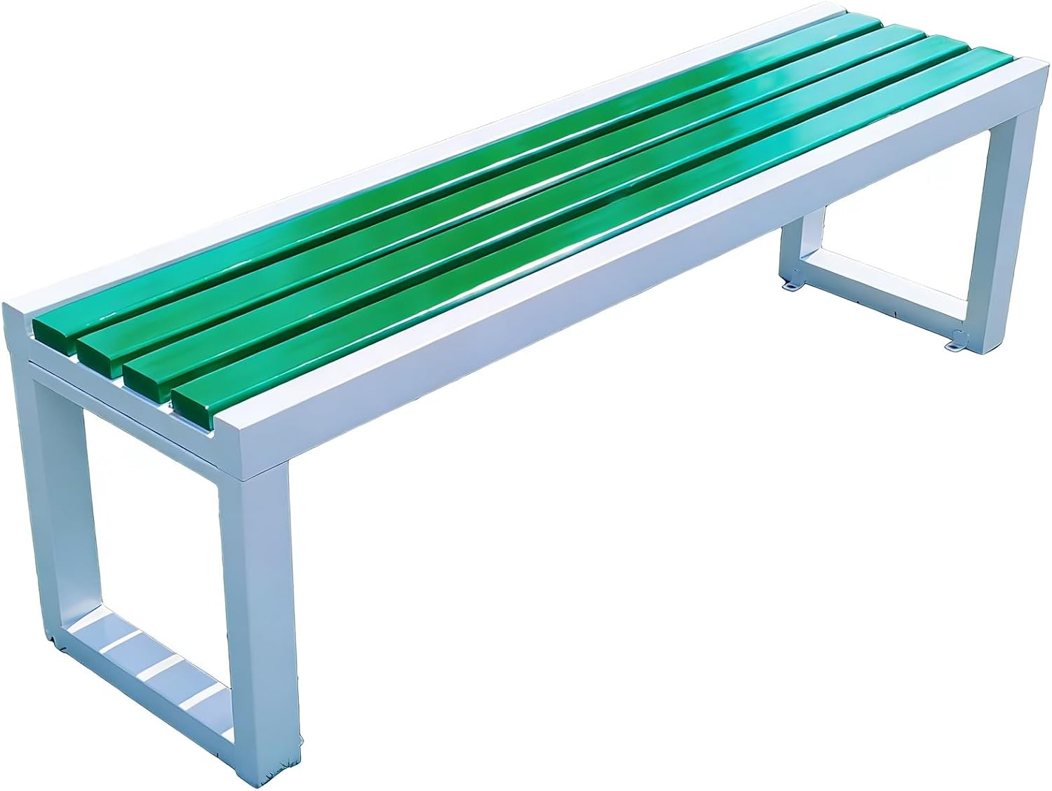 Weatherproof Outdoor Bench - Colorful Solid Wood Seat with Galvanized Steel Frame - 200kg Capacity Garden Stool for Patio, Porch, Yard, Park (Green, 80cm)