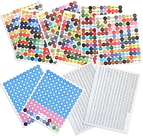 NINVVS 8 pcs Color Number Stickers, with 2 pcs Black and White Number Stickers, Color Number Sticker Set, 447 Colors of Diamond Drawing Cards, Art kit, Used for Diamond Painting, etc.