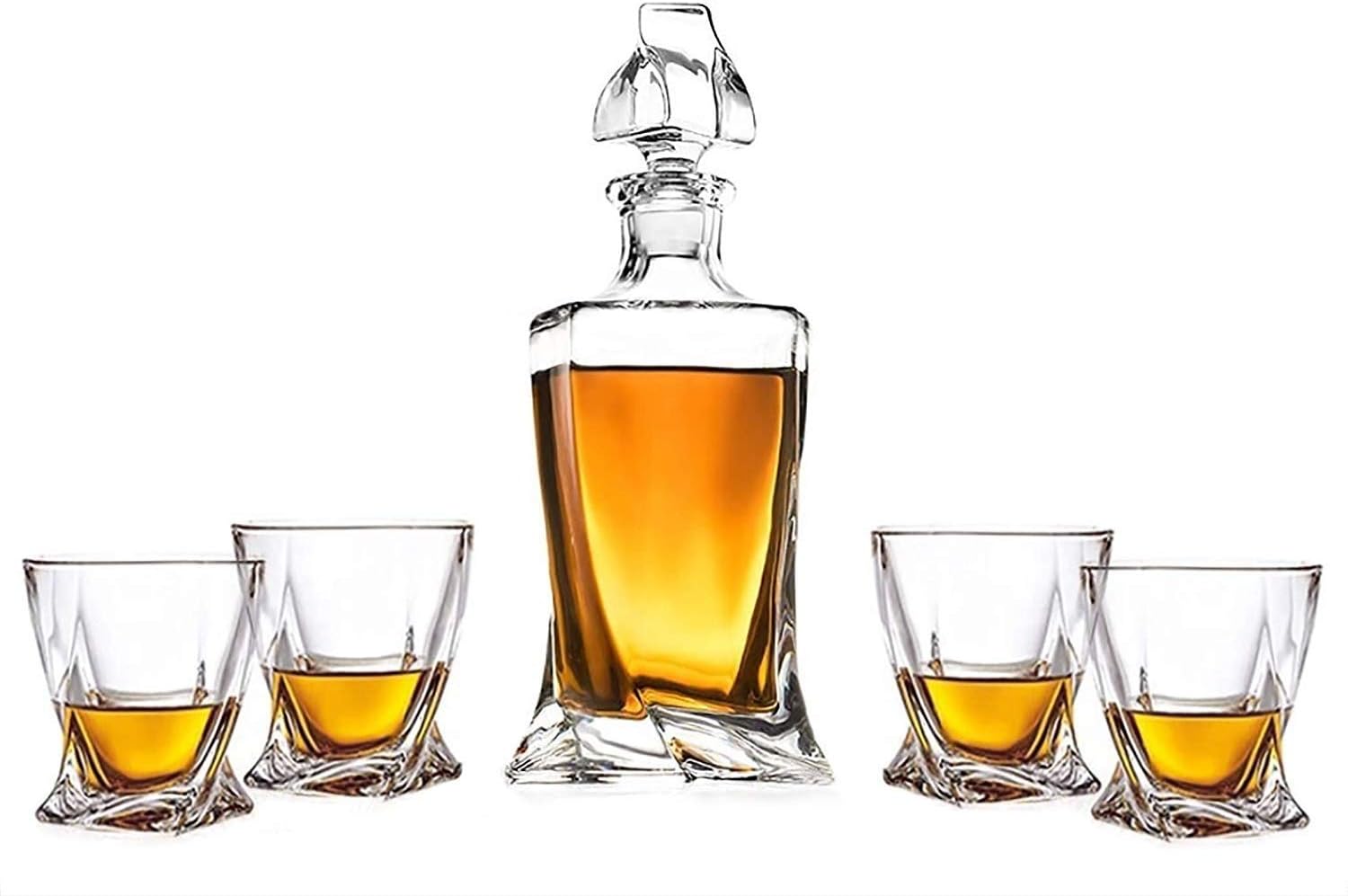 Unleaded Crystal Whiskey Decanter Decanter Twisted