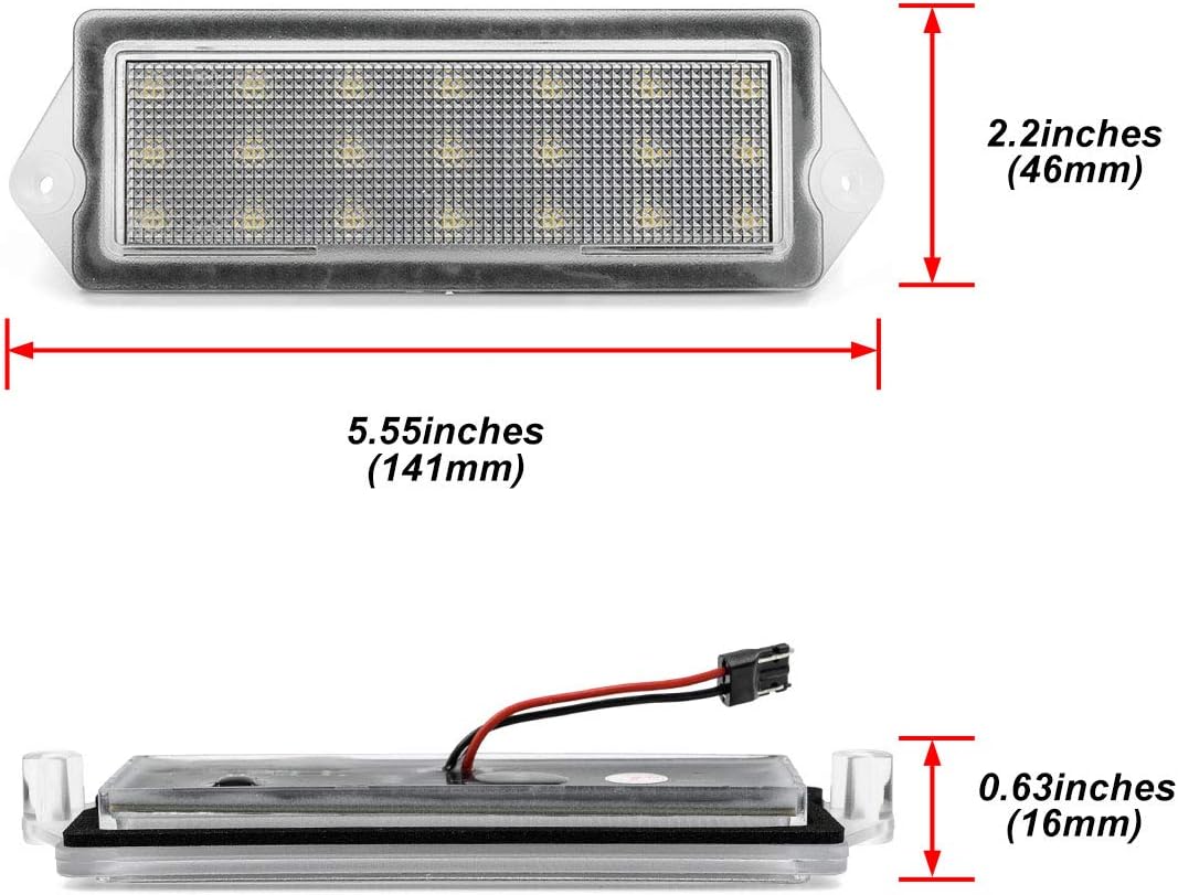 NJSBYL 2/Pcs H2 LED License Plate Lamp for 2003 2004 2005 2006 2007 H2 Rear Xenon White LED License Plate Lights