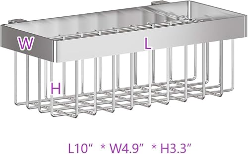 Miniatura 3 de PUSDON Estante de secado de platos sobre fregadero Piezas de bricolaje de acero inoxidable - Cesta cuadradasoporte para detergente, plateado