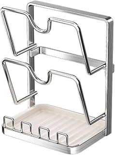 Pan Lid Organizer - Stainless Steel Multi-Layer Kitchen Storage,Countertop Pot Cover Holder Rack,for Cabinet Cutting Board Plate Dish Spoon Fork Spatula Home Apartment