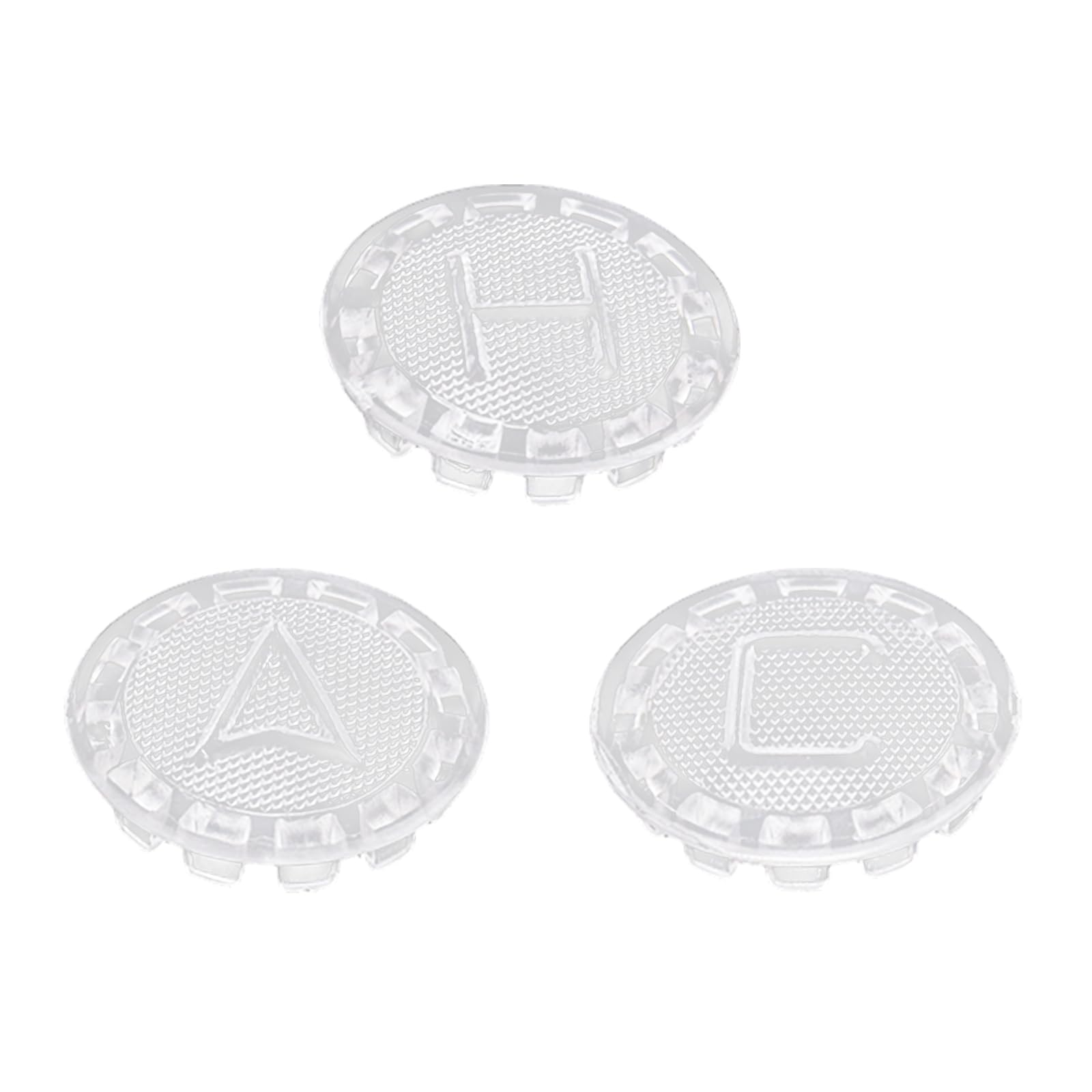 3pcs Faucet Index Buttons, 0.92in Diameter Hot and Cold Water Knob Replacement Transparent Acrylic Sink Handle Buttons for Bathroom Easy Remodeling Decorative