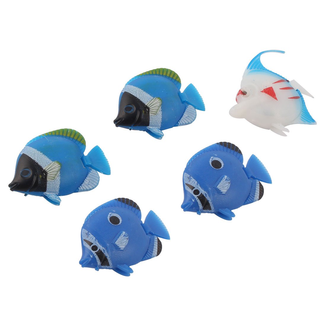 uxcell Aquarium Decor Floating Plastic Fish Multicolor 5 Pcs