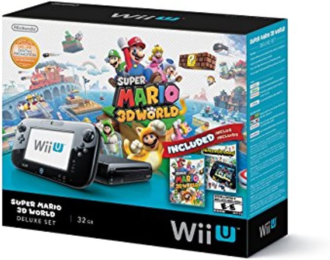 Nintendo Wii U Deluxe Set: Super Mario 3D World and Nintendo Land Bundle - Black 32 GB (Renewed)