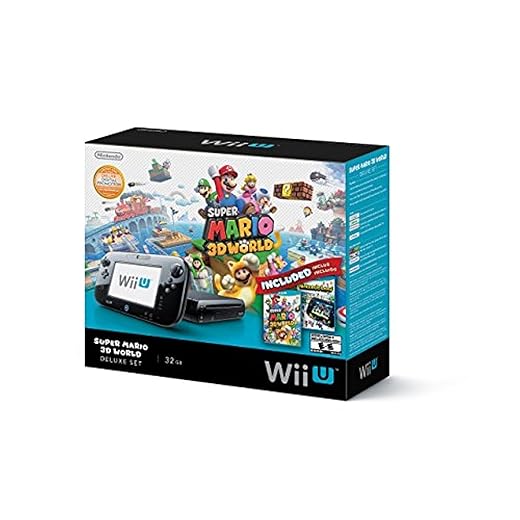 Nintendo Wii U Deluxe Set: Super Mario 3D World and Nintendo Land Bundle - Black 32 GB (Renewed)
