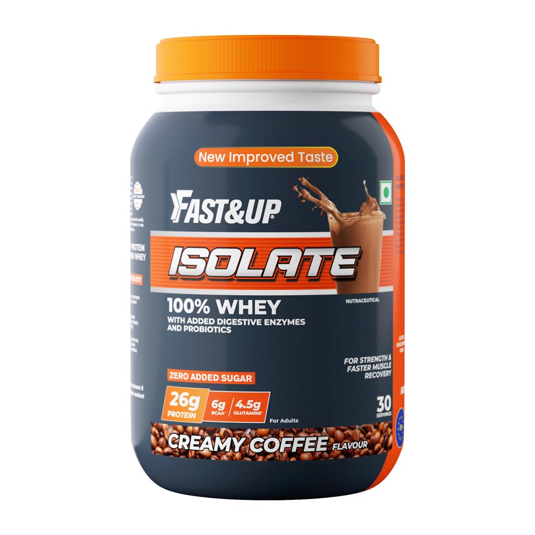 Fast&Up 100% Pure European Whey Protein Isolate, Ultralow Carbs | 30 Servings | 26g Protein per serve | Low Lactose & Gluten Free | Fast Acting, No Bloating - Creamy Coffee Flavour (B0BL15ZDPY) Amazon Price History, Amazon Price Tracker