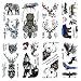 COKOHAPPY 8 Sheets Temporary Tattoo 27+ Different Designs for Men Women Arm Shoulder Flower, Eagle, Bear, Tiger, Owl, Wolf, Elephant, Deer