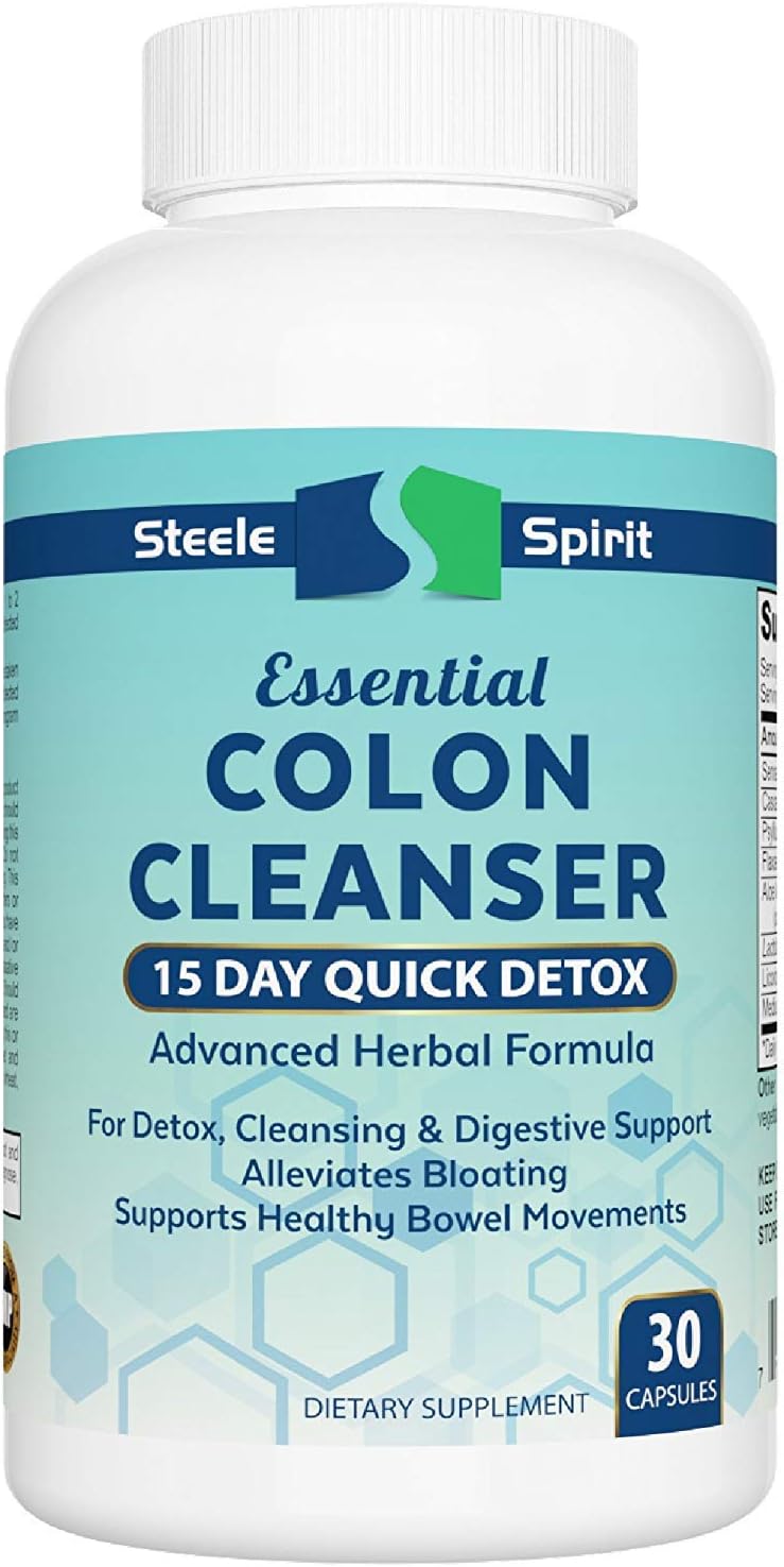 Steele Spirit Colon Cleanse 15 Day Weight Loss Cleanse and Flush - Detox Supplement - Helps with Bloating - Increase Your Energy Levels & Feel Revitalized
