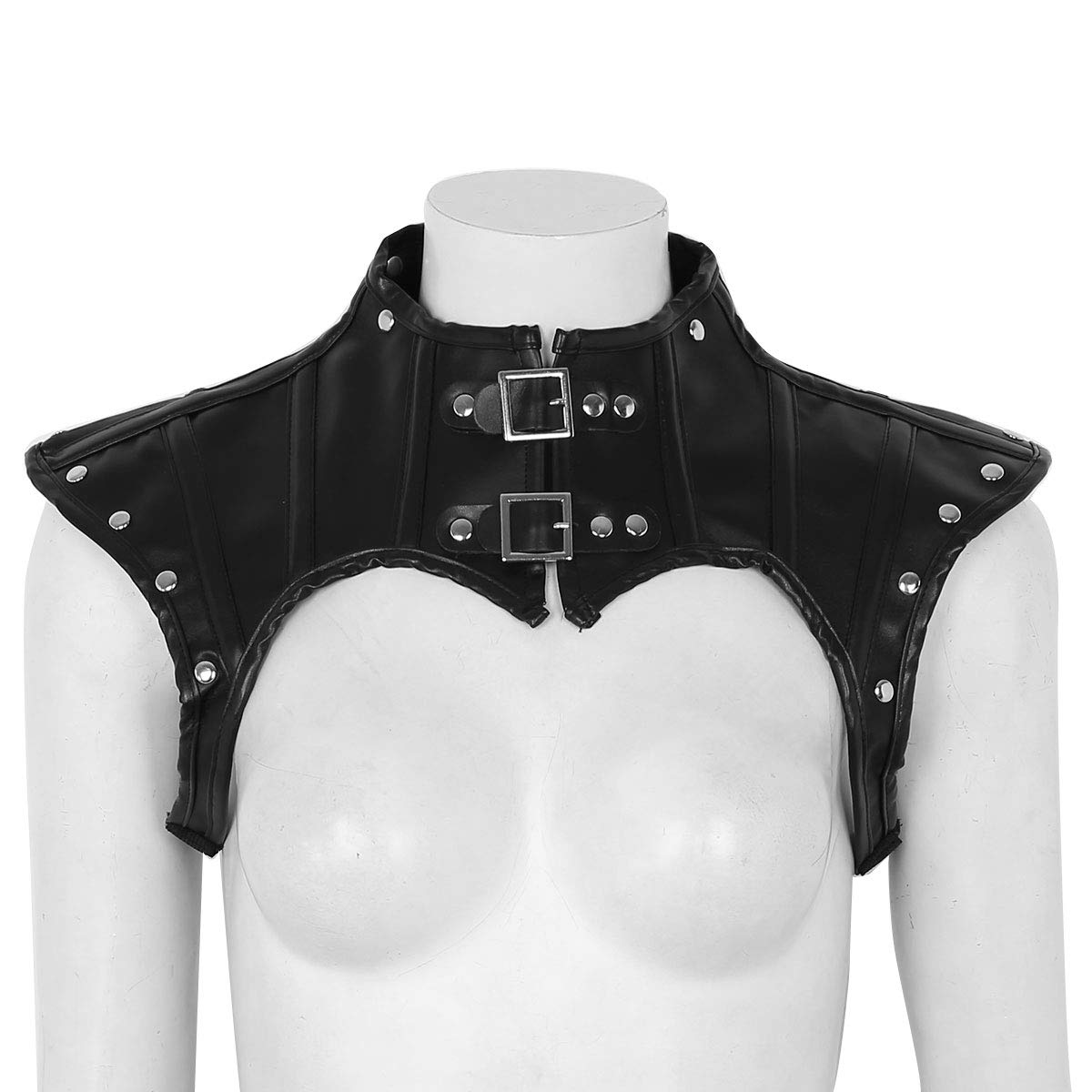 ranrann Déguisement Steampunk Accessoire Vetement Gothique Femme Cosplay Adulte Armure Medievale Costume Sexy Harnais Epaule Epaulette Punk Style Tenue Vintage S-XXL Noir