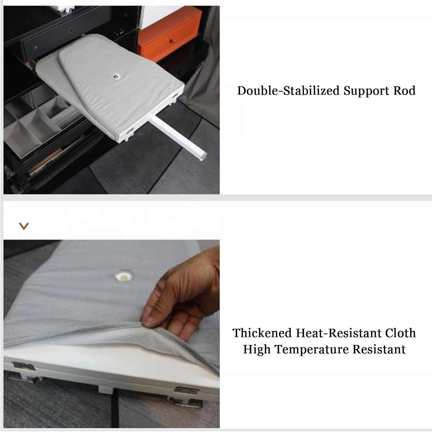 Retractable Pull Out Ironing Board,180° Swivel Hiding Ironing Table,Adjustable Folding Ironing Board Closet,with Removable Cover,Load-Bearing 20 Kg(Color3)