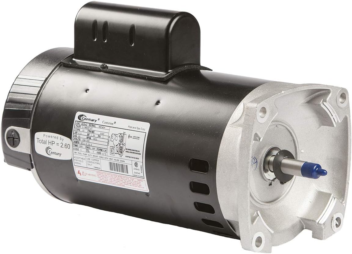 AO Smith/Century Electric PSC, Full Rate, Single-Speed, Switchless, 2HP, 3450RPM, 208-230V, 11.0-10.2 AMPS, 1.3SERVICE Factor, Square Flange