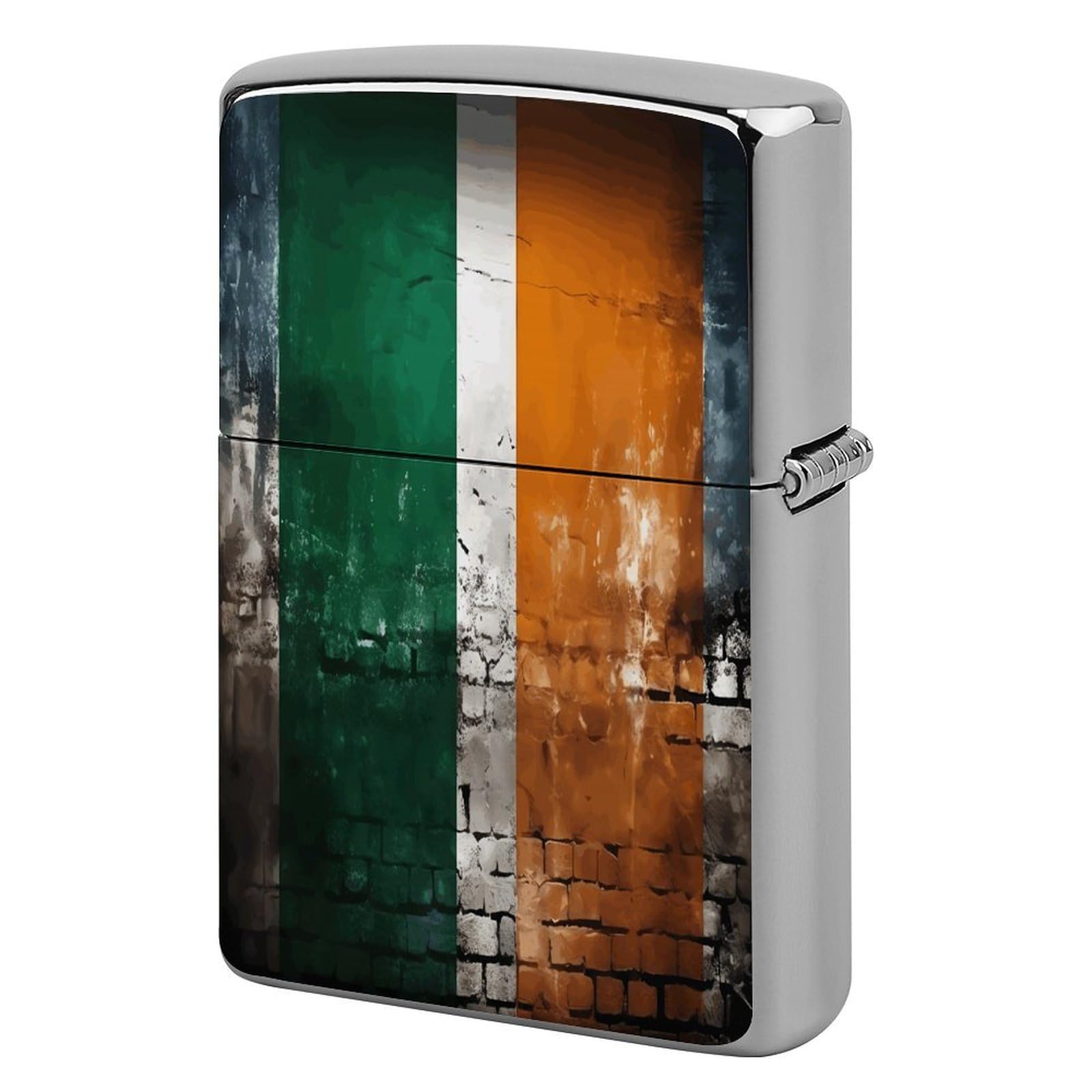 Fodpand Style Flag Pattern On Wall Metal Lighter Case Cover Lighter Sleeve