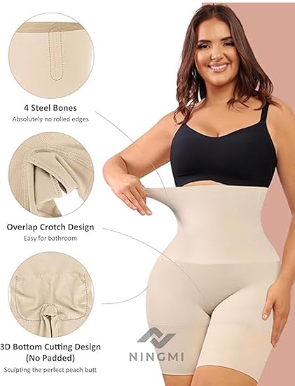Buy NINGMI Women's Cotton Nylon Seamless Tummy Control High Waist Shapewear and Thigh Ladies Shaper (Free Size Fit Up to M to 4XL) (Skin, M) at Amazon.in