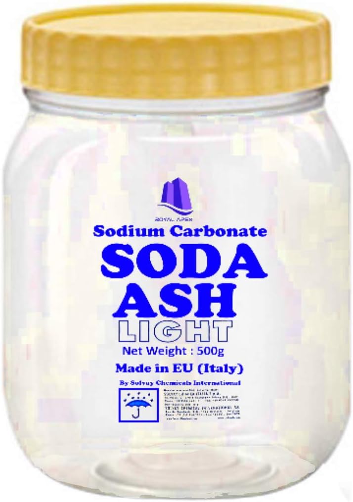 Royal Apex Soda Ash (Sodium carbonate Na2CO3) 500g | Soap, Makeup Products, Home Made Detergent Making Agent, Made in Italy