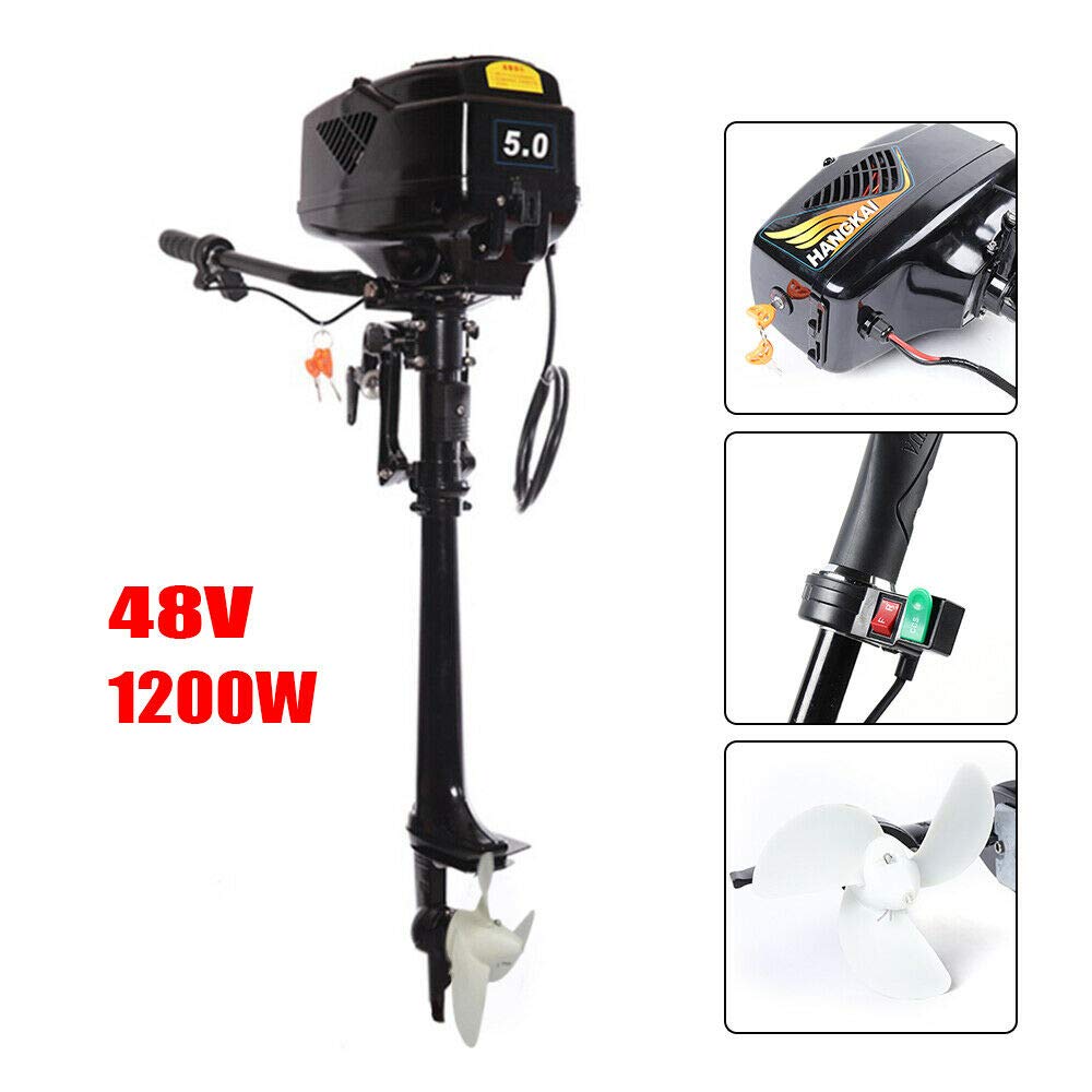 1200W 48V Außenbordmotor Elektromotor Bootsmotor Electric Motor,3000 rpm,Verwendung in der Fischerei, Aquakultur, Outdoor-Abenteuer, 48V100A/3-4H