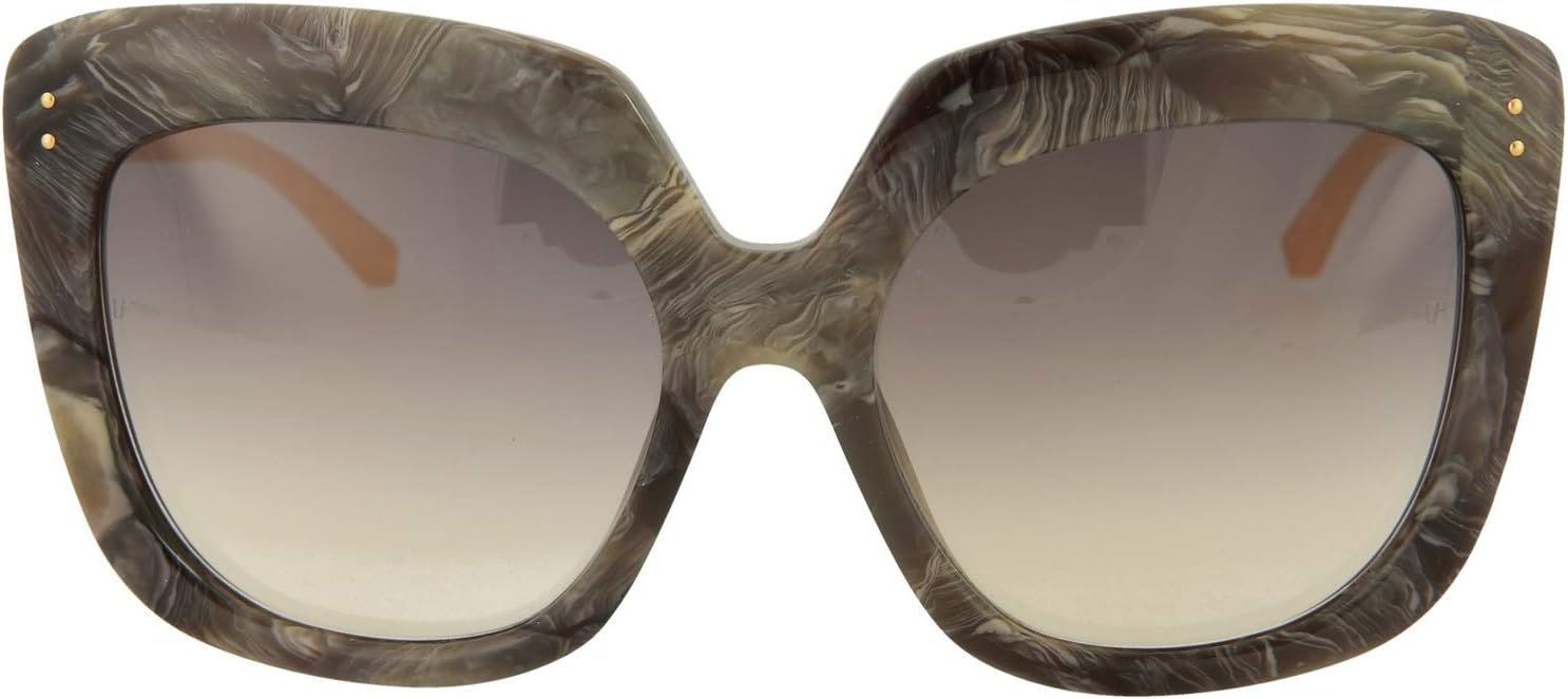 Linda Farrow LINDA FARROW 556 GREY MARBLE Grey Marble Gold Wood/Grey Shaded 58/19/140 women Sunglasses