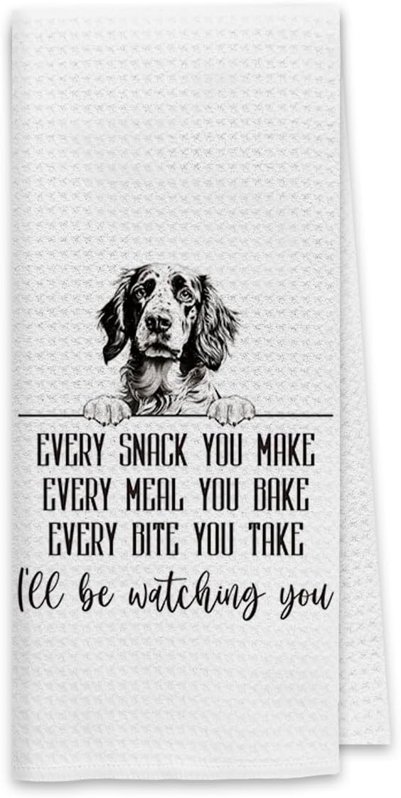 Dibor Setter Dog Kitchen Towels, Setter Gifts Dish Towels Dishcloth, Funny Dog Every Meal You Make Cloth Hand Towels Tea Towels for Bathroom Kitchen, Gifts for Dog Lovers, 16x24 Inches