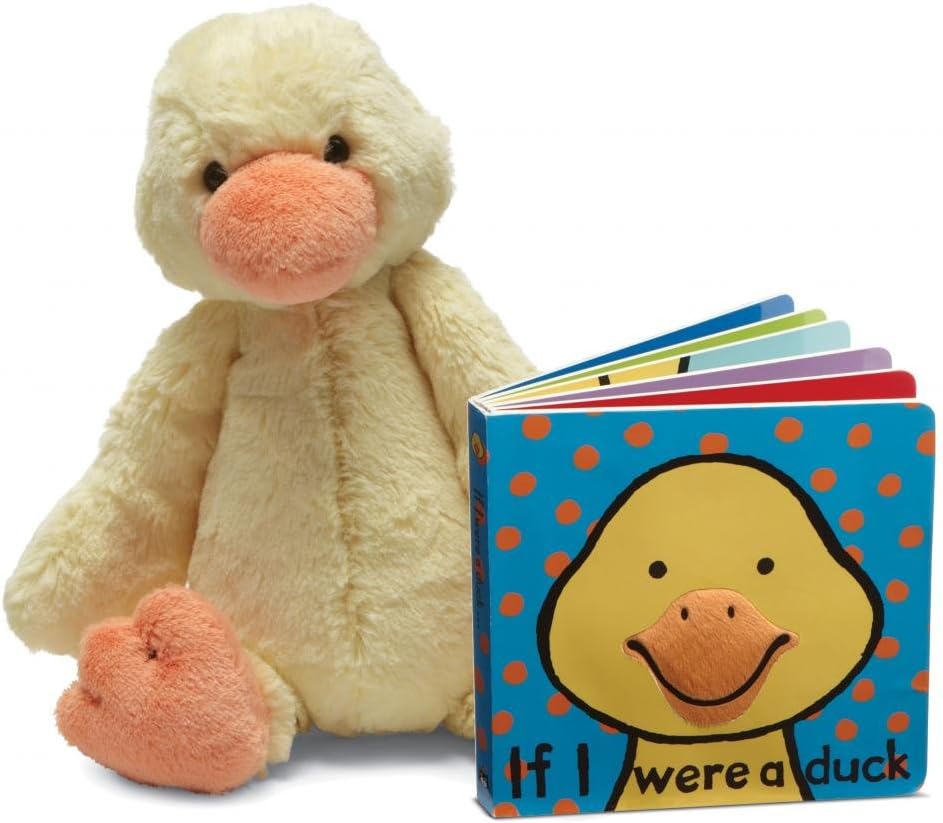 Jellycat Book and Stuffed Animal Gift Set, If I were a Duck