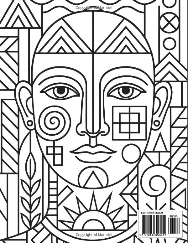 100 Abstract Portraits of Unique Faces: 100-page coloring book filled with unique and expressive abstract portraits. image 3