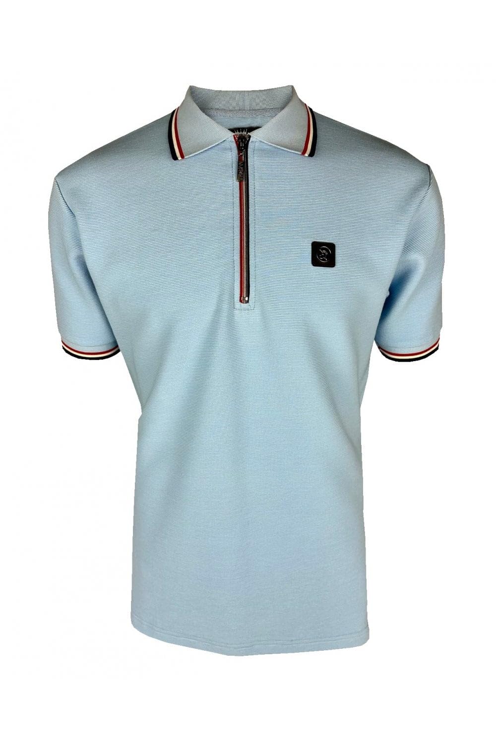 Trojan Men's Ottoman Rib Zip Short-Sleeve Polo Shirt - TR/9070