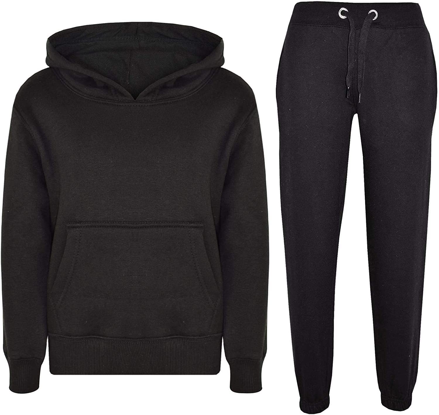 notwild Plain Black winter wear Hooded Hoodie Tracksuit Jogging Suit Joggers set-picture-49