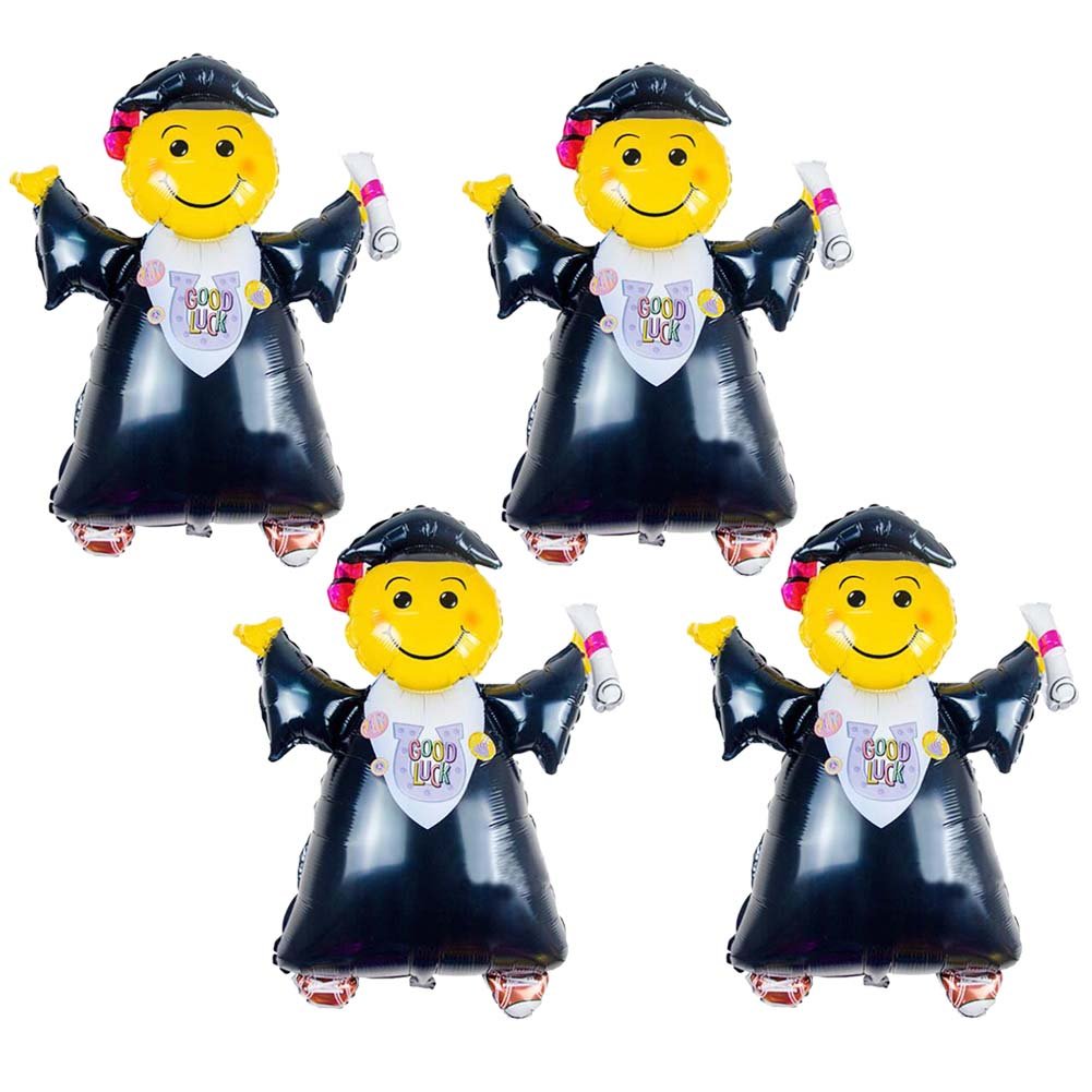 QHZHANG 4 Pack Graduation Balloons Jumping Grad Super Shape Balloon (A)
