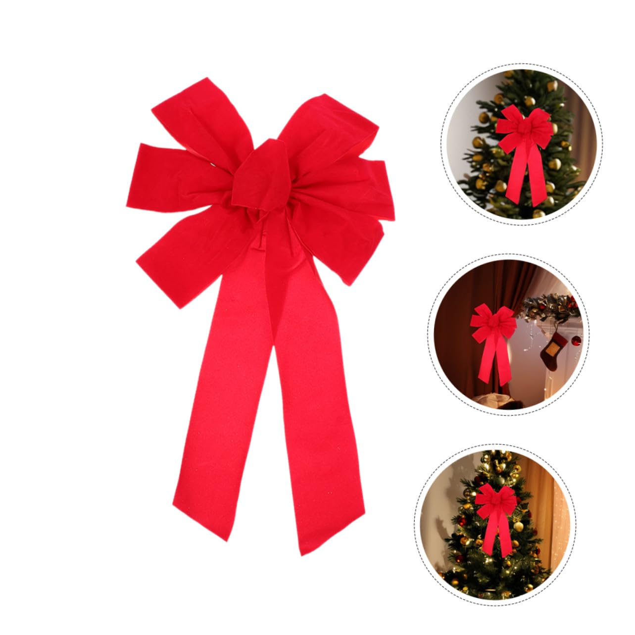 10 Piezas Lazos de Terciopelo Rojos Decorativos para Guirnaldas y Árbol Accesorios Elegantes para Interiores y Exteriores Bodas y Fiestas