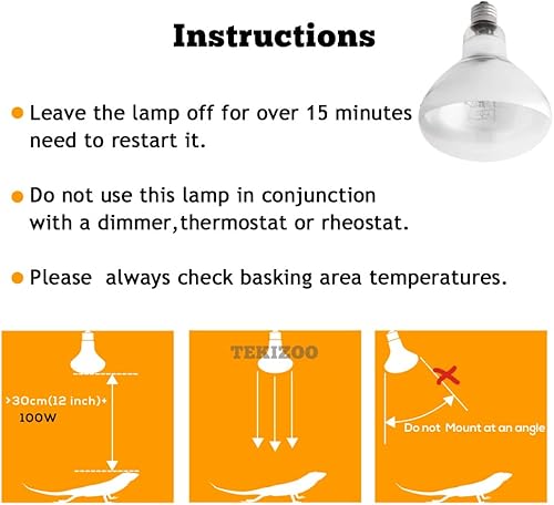 100W UVB UVA Heating Lamp Self-Ballasted Bulb Full Spectrum Basking Spot Light lamp for Reptile and Amphibian