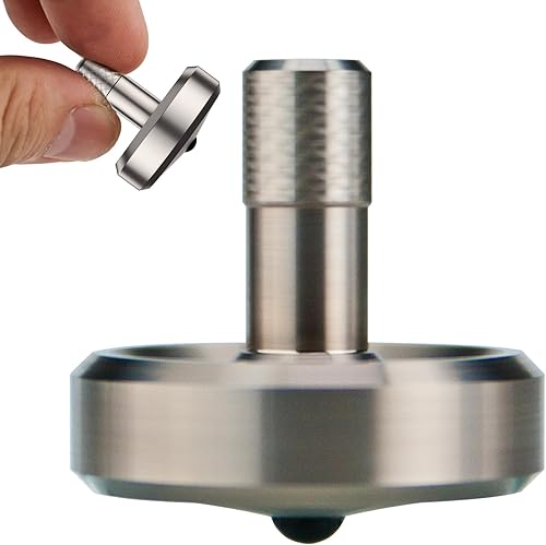 Miniatura 1 de DjuiinoStar Parte superior giratoria de titanio de alta calidad tallo alargado, fácil de girar, rendimiento decente (4-7 minutos), mecanizado CNC,