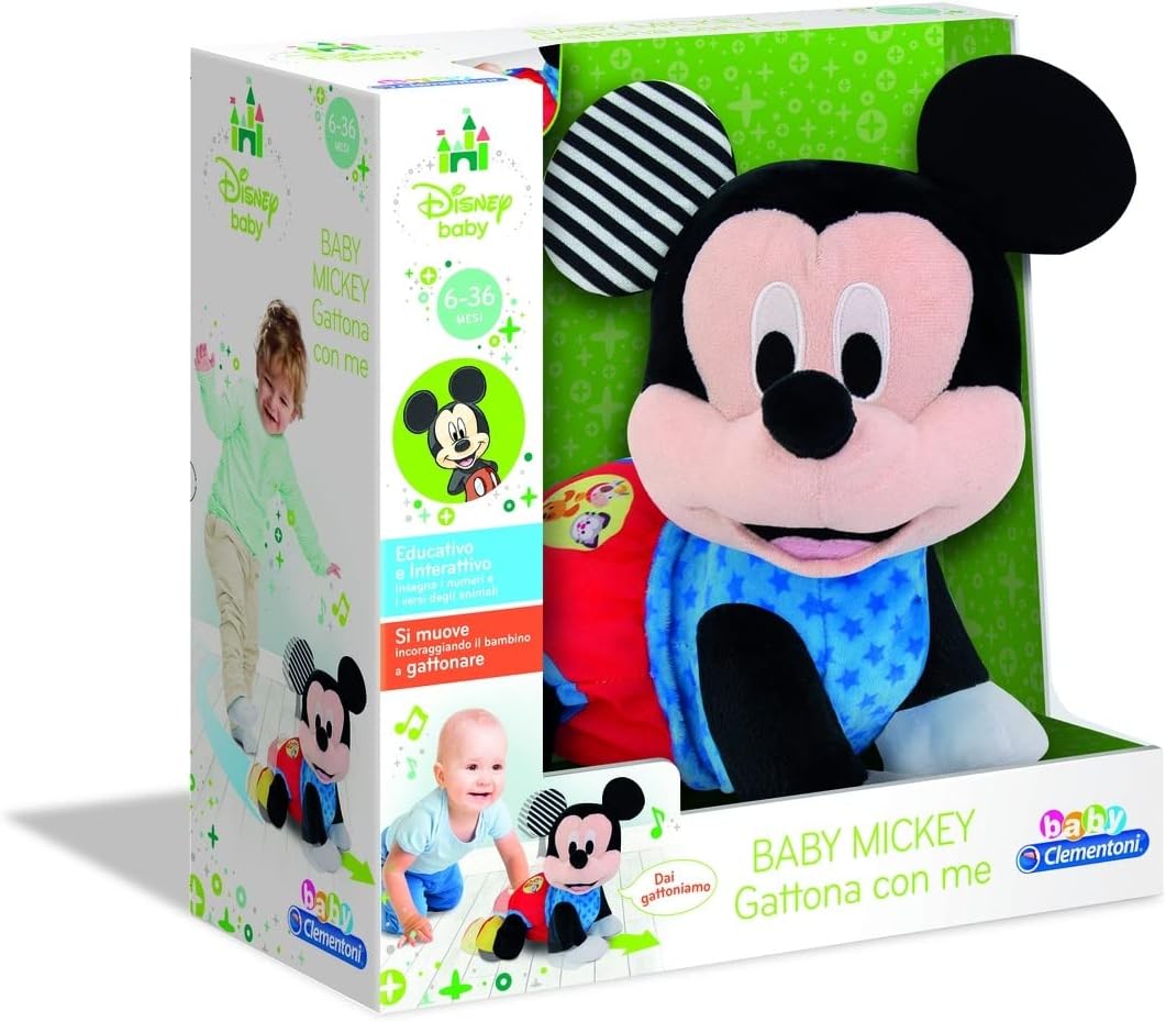 Clementoni Disney Baby Mickey Crawl With Me toy in its retail packaging