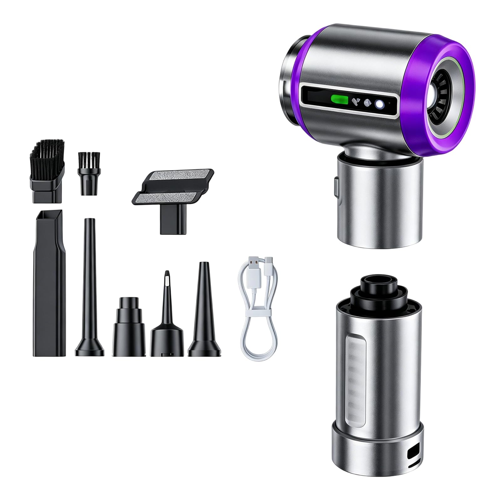 Ljmyy Cleaner Air Blower Brushless Motor 18000PA 80000RPM Multifunction Cordless Compressed Air Duster Keyboard Cleaner