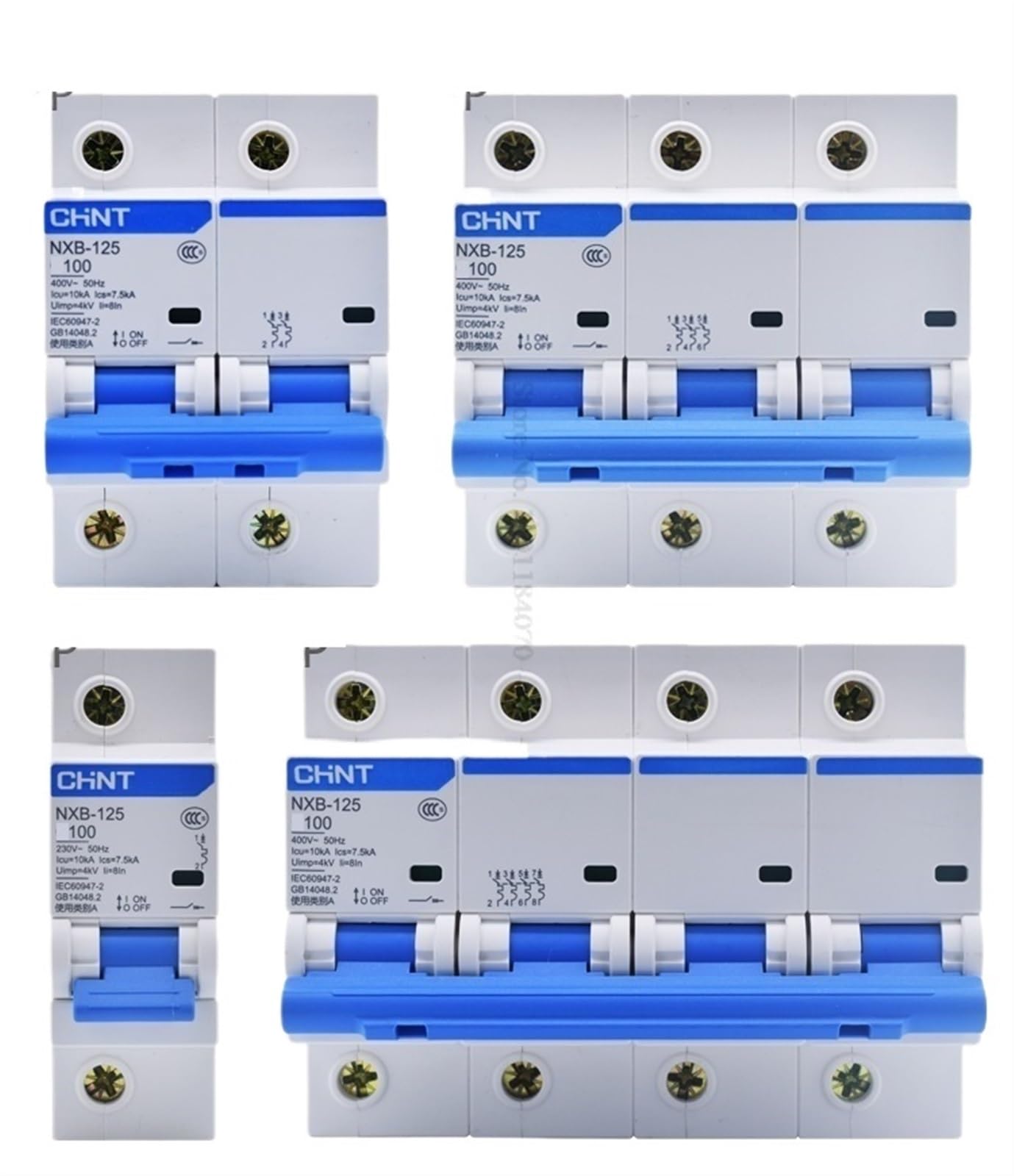 Disjoncteur miniature NXB-125 4P 125A pour protection tableau électrique