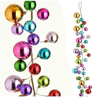 RAZ Imports - 4 Foot Multicolored Ball Christmas Garland