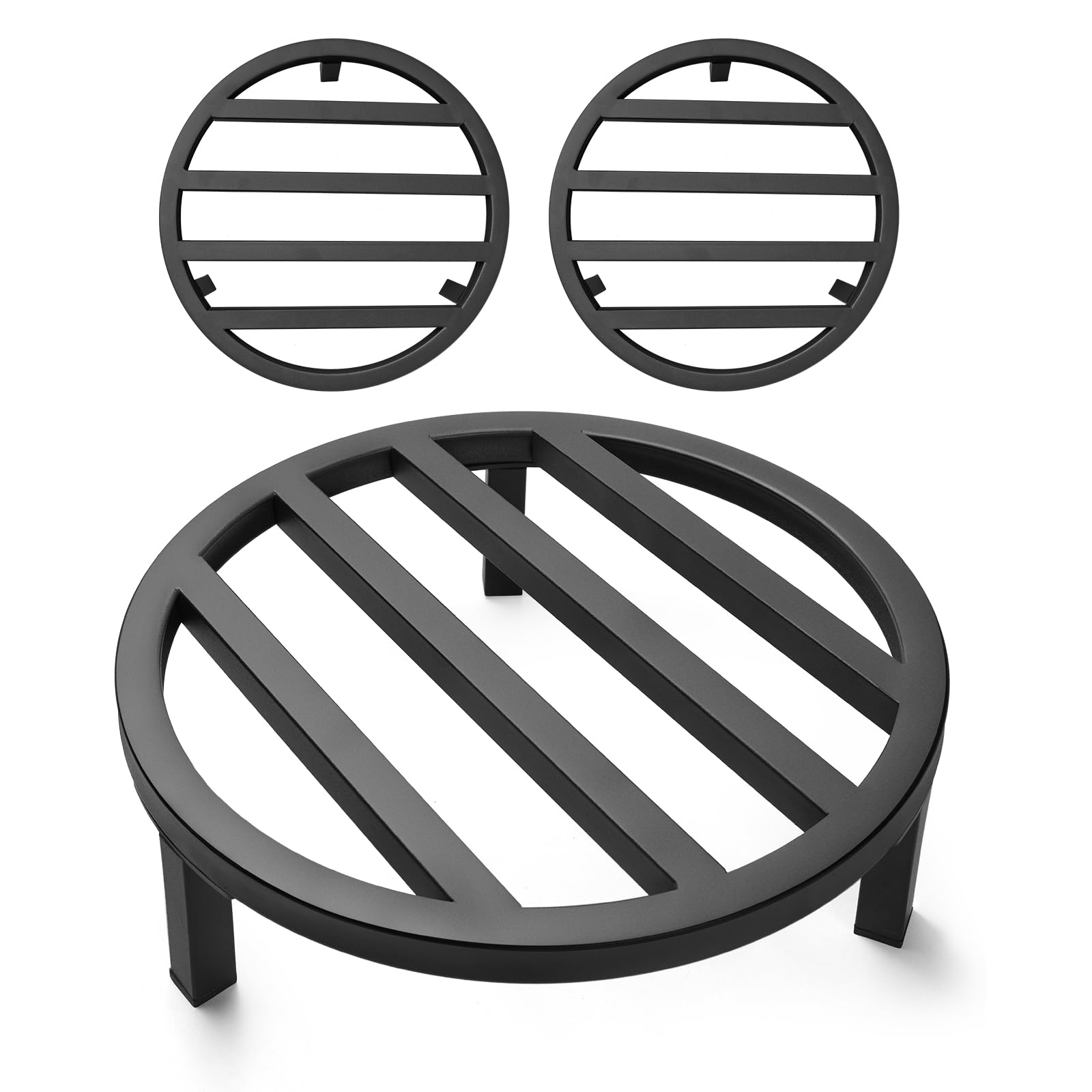 Zoapion 3 Pack 10.23 Inch Metal Plant Stands Outdoor,240 LBS Capacity,Single Plant Stand Indoor for 5-12 Inch Pots,Heavy Duty Flower Pot Stand Stool Riser,Black