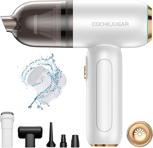 Miniatura 10 de Aspiradora portátil inalámbrica de mano, 18KPA 4 en 1, aspiradora magnética de mano inalámbrica con luz LED, tiempo de funcionamiento de 30 minutos