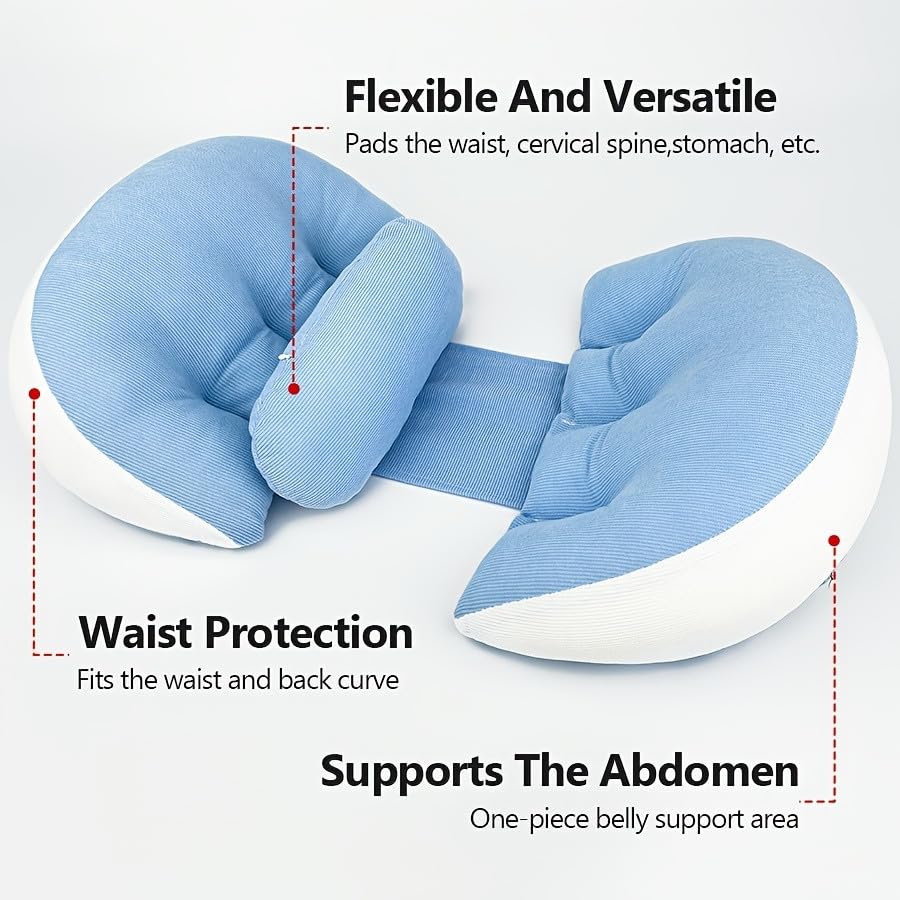 Image of Proliva Maternity Pillow | Dual Pregnancy Wedge Pillows for Back & Belly Support | Adjustable Butterfly Design | Travel-Friendly Pregnancy Pillow | Hypoallergenic Organic Cotton Cover