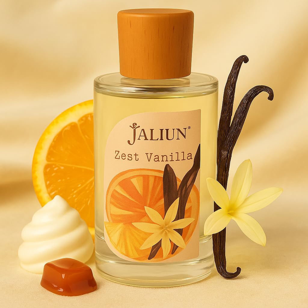 Jaliun Zest Vanilla Extrait de Parfum 100ml – Profumo Gourmand Agrumato | Note di arancia amara, panna montata e caramello. Extrait al 30%, dolce e burroso, ideale per chi ama i gourmand agrumati.