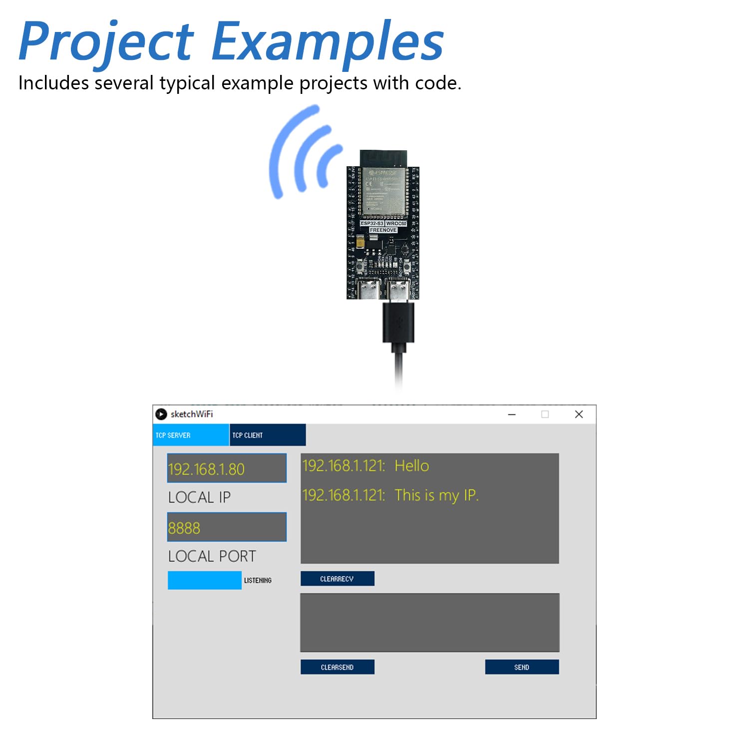 Freenove ESP32-S3 ESP32 S3 Board Lite (2 Pack), Dual-core 32-bit 240 MHz Microcontroller, Onboard Wireless, Python C Code, Example Projects Tutorial
