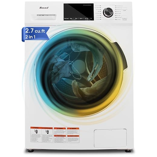 All in One Washer and Dryer, Compact Ventless Washer Dryer 2-In-1 Combo 2.7 Cu. Ft, Child Lock, LED Display for Apartment, RV, lavadora secadora 2 en 1, White