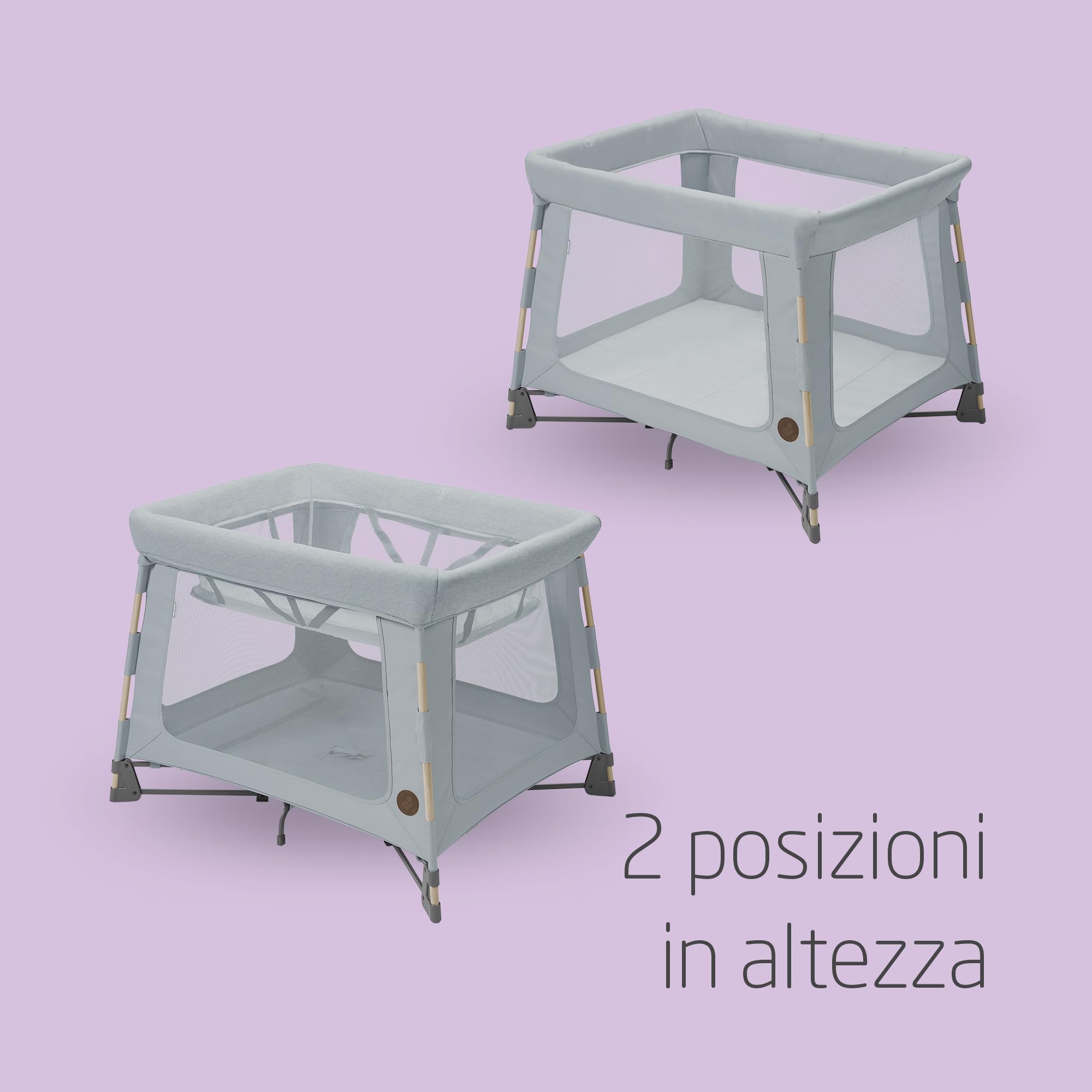 Maxi-Cosi Swift 3 in 1 Lettino da viaggio neonato, box bambini, 0-3.5 anni, fino a 15 kg, Culla Neonato, materassino 2 in 1, ultraleggero, chiusura in 1 secondo, borsa da viaggio, Beyond Grey