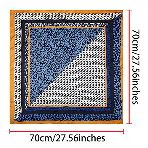 Allegra K 70cm Houndstooth Swallow Bird Leopard Print Square Scarf Kerchief Neckerchief Bandana3