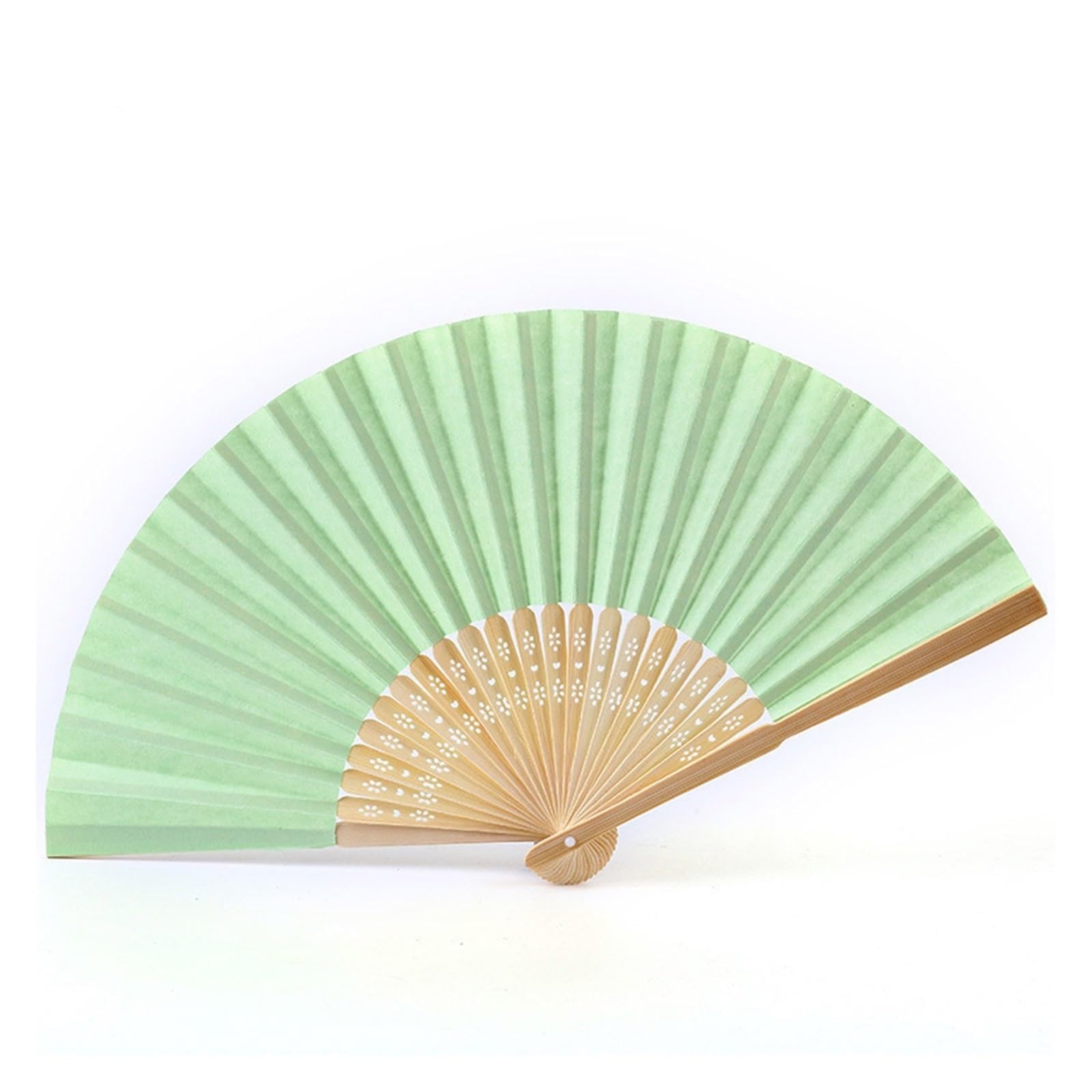 Yeobezn Spanish Style Hand Fans 12Pcs Foldable Paper Fan Portable Chinese Bamboo Wedding Gifts For Guest Birthday Party Decoration Kids Painting(Green)