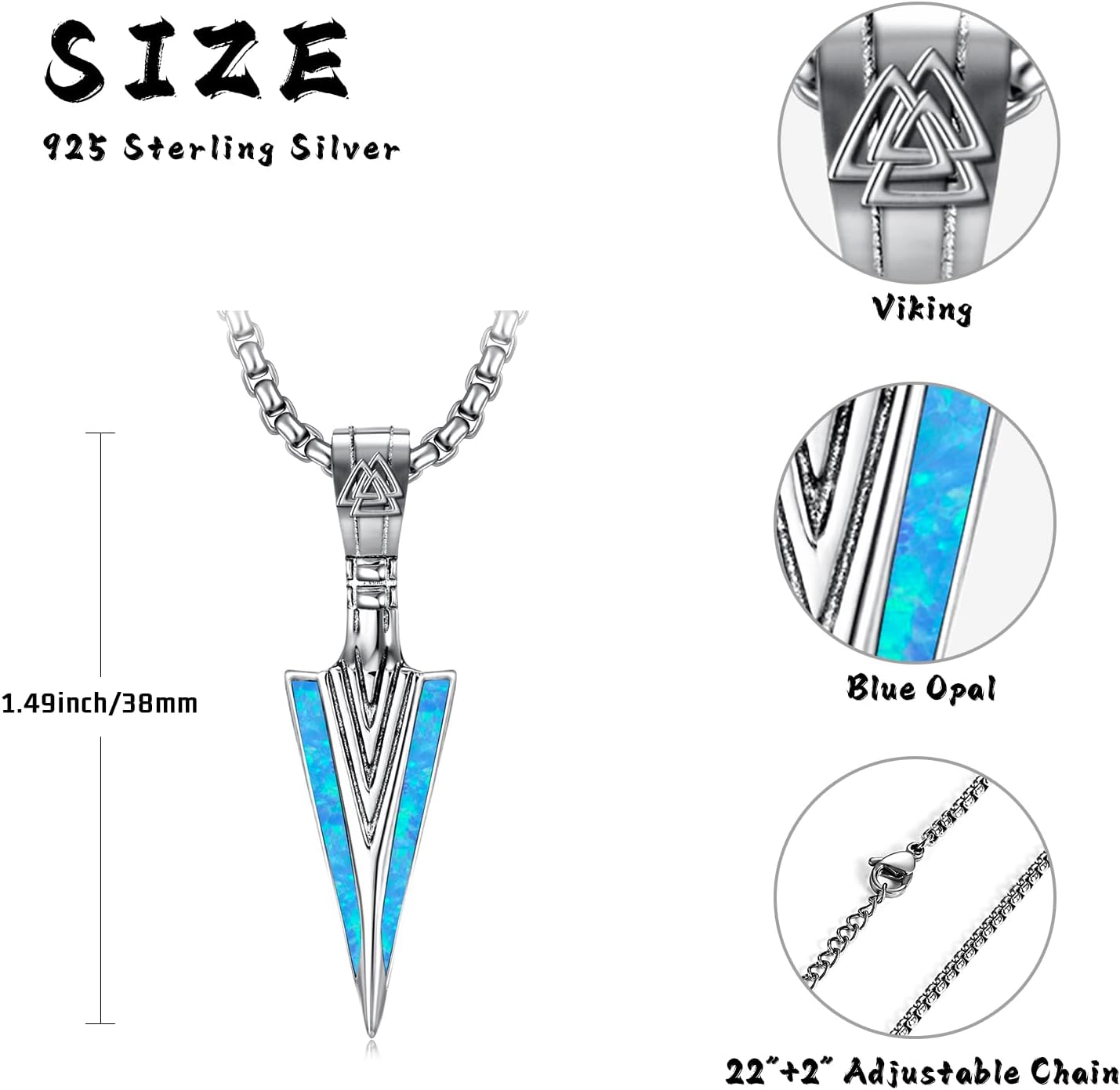Viking Necklace for Men 925 Sterling Silver Viking Norse Pagan Jewelry Gifts for Women - Image 4