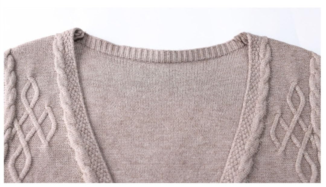 Suéter De Mujer Chaleco con Cuello En V Sin Mangas Suéter Top Chaleco De Punto De Lana De Un Solo Pecho